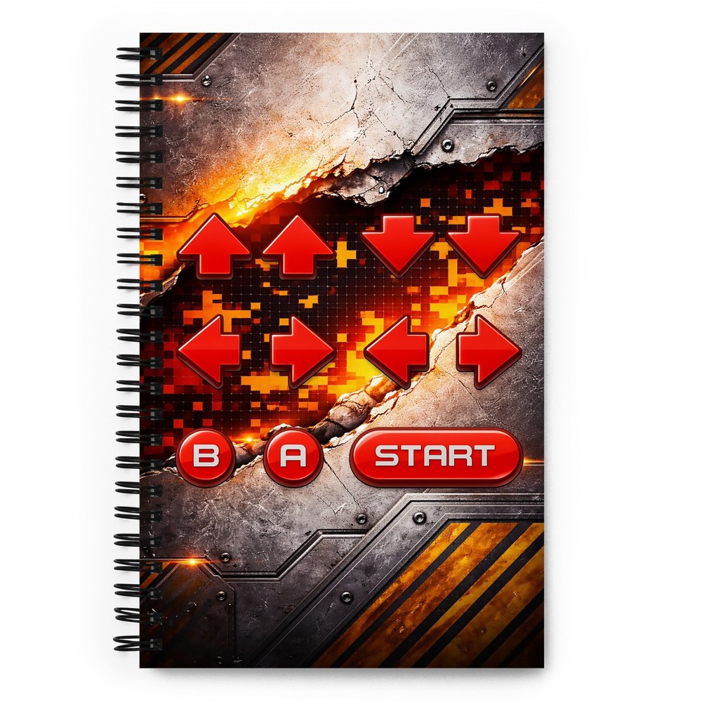 Retro Cheat Code Spiral Notebook