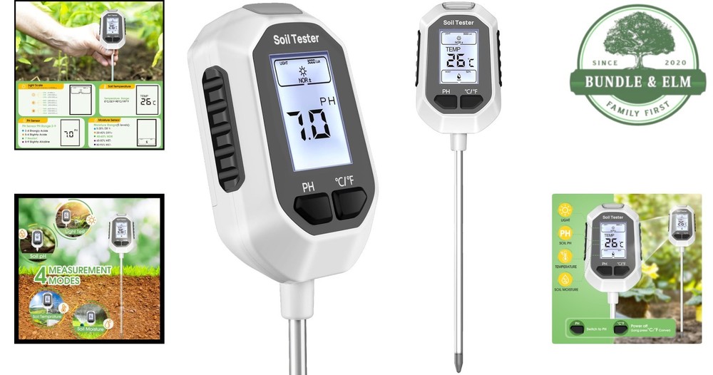LCD Soil Moisture Tester for Accurate pH, Temperature and Light Measurements