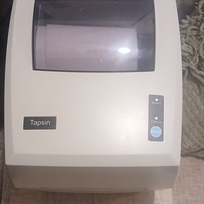 Tapsin Label Printer White Thermal Barcode Desktop Printing Machine