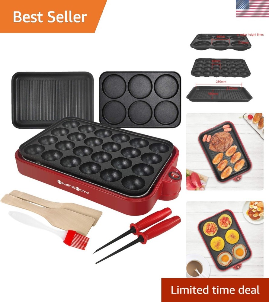 Multifunction Nonstick Baking Maker with 3 Interchangeable Baking Plates for ...