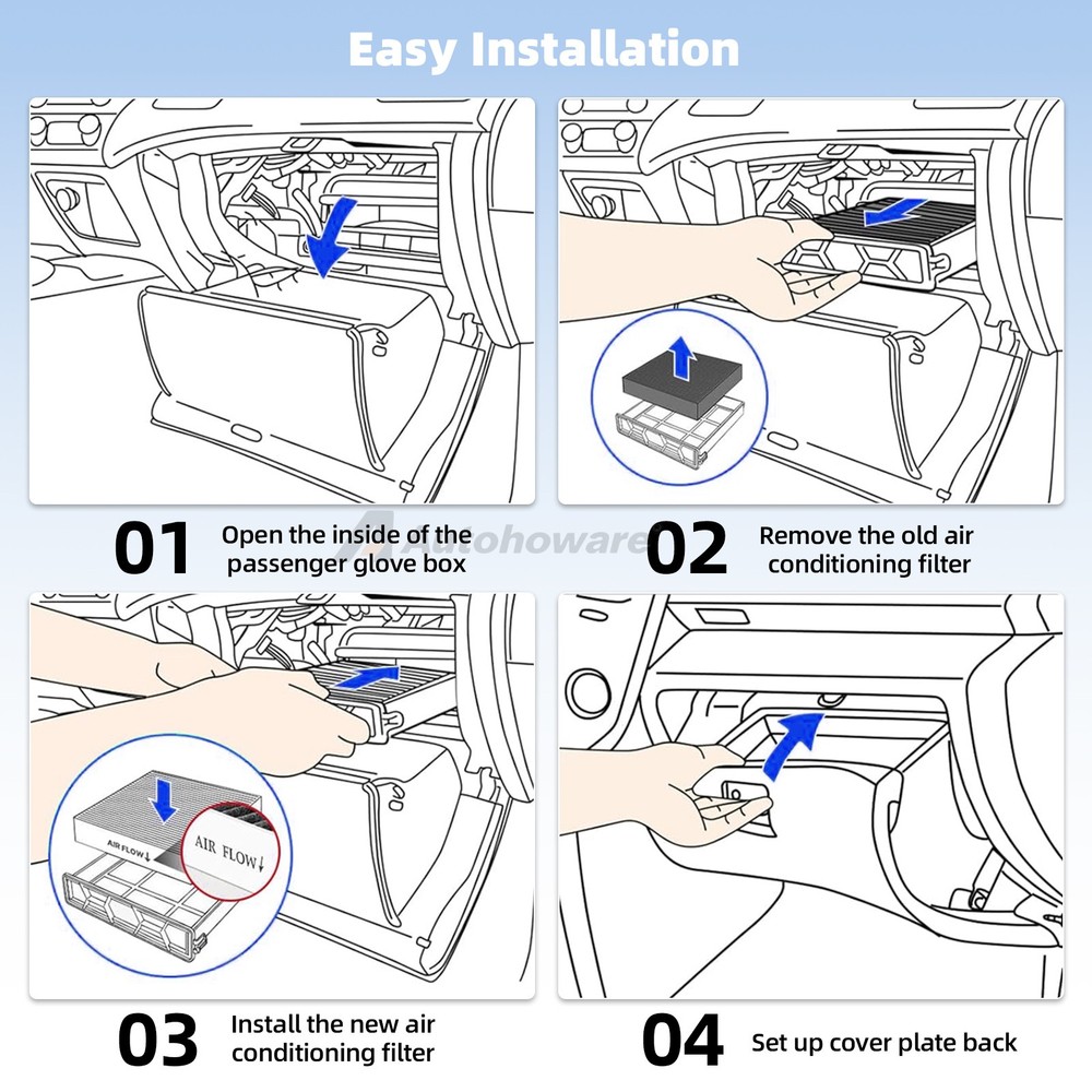 Fits For Teslas Model Y Engine Cabin Air Filter Kit Internal External AC Filter