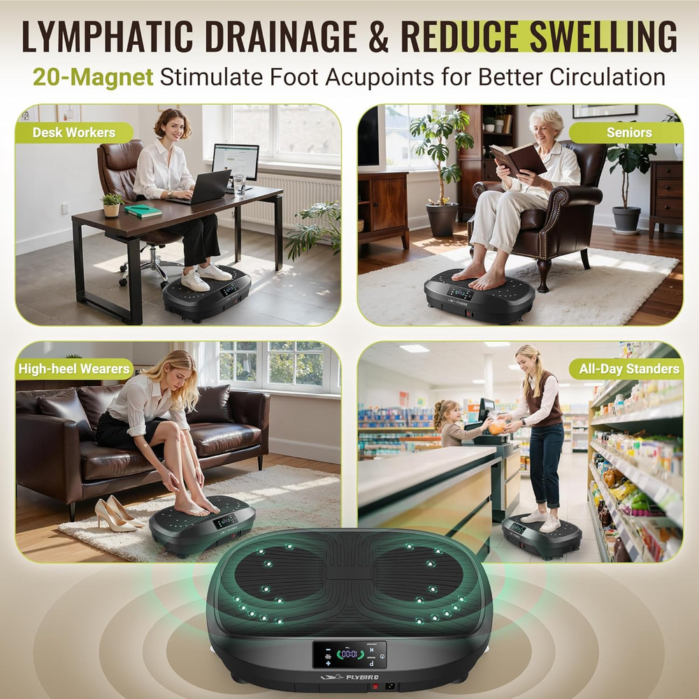 Vibration Plate Exercise Machine, Adjustable Speed for Full Body Workout