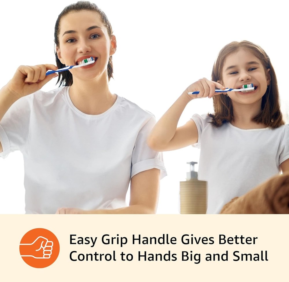 Amazon Basics Clean Plus Toothbrushes, Soft, Full, 10 Count, 1 Pack (Previously