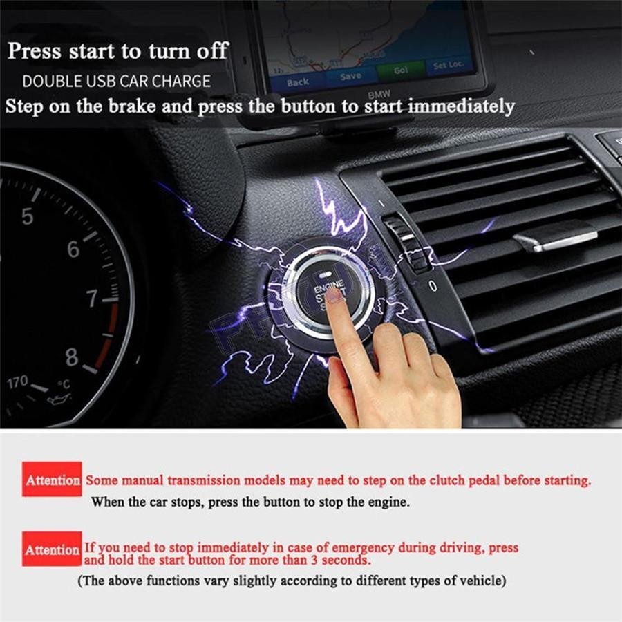 Car One-button Start System Keyless Entry Engine Start Alarm System Universal
