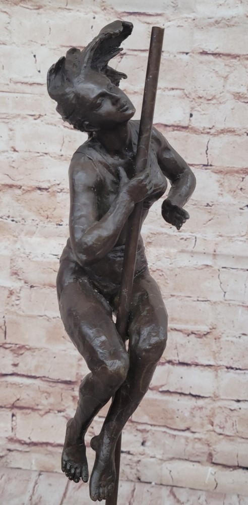 Erotic Performer Solid Bronze Sculpture Hot Cast Mid Century Bar Dorm Decor