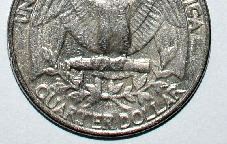 1981 P Quarter Filled Mint Mark Filled Lettering, Die Clash, DD Multi Error