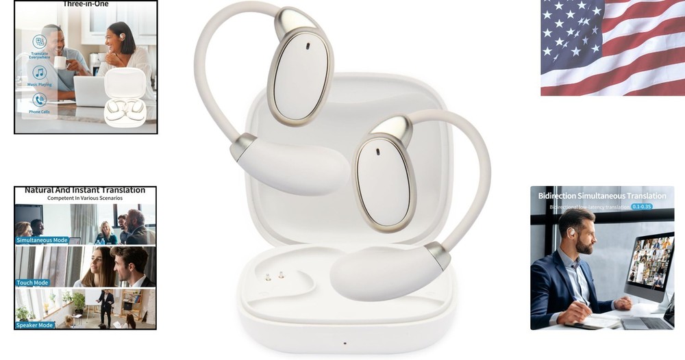 Language Translator Earbuds, Two Way Real time Translation Device in 150 Lang...