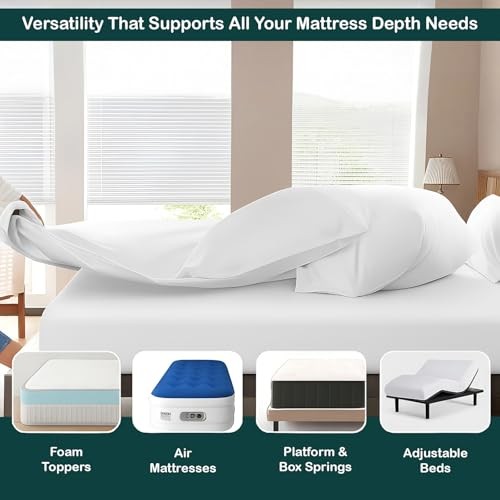 4 Piece 100% Egyptian Cotton 400 Thread Count Extra Deep Queen White Solid