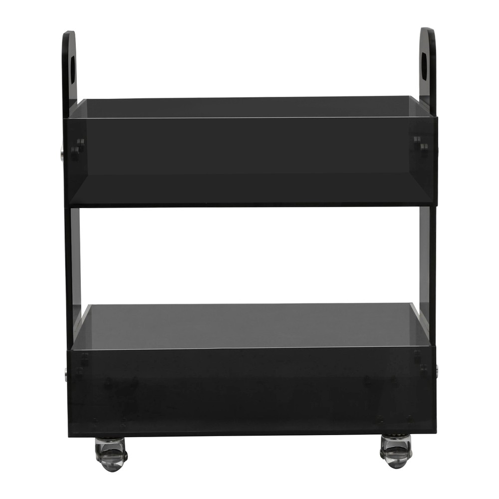 Acrylic Nightstand Transparent End Table Clear Storage Side Table with 4 Wheels