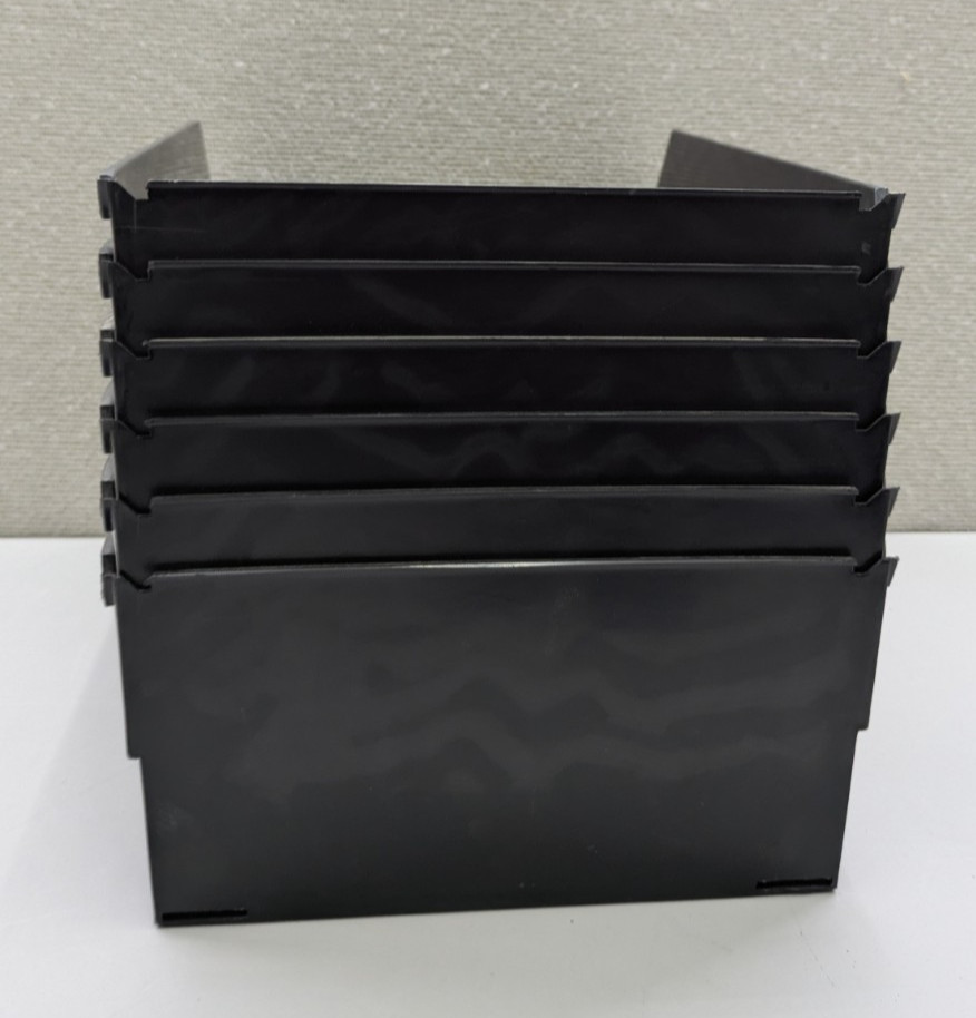 ☑️ 6 Pack Black Storage Box Bin Stackable Display Open Storage Accessories Used