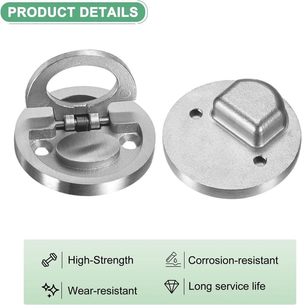 2Pcs Flush Ring Pull Handle 304 Stainless Steel Round Recessed Door Pull