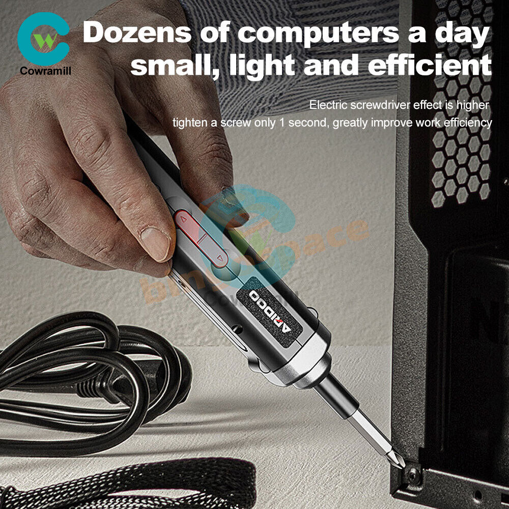 Cordless Electric Screwdriver USB Rechargeable Screwdriver Bit Power Tool USA
