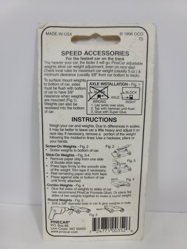 PineCar Speed Accessories 1 oz Combo Weights P352