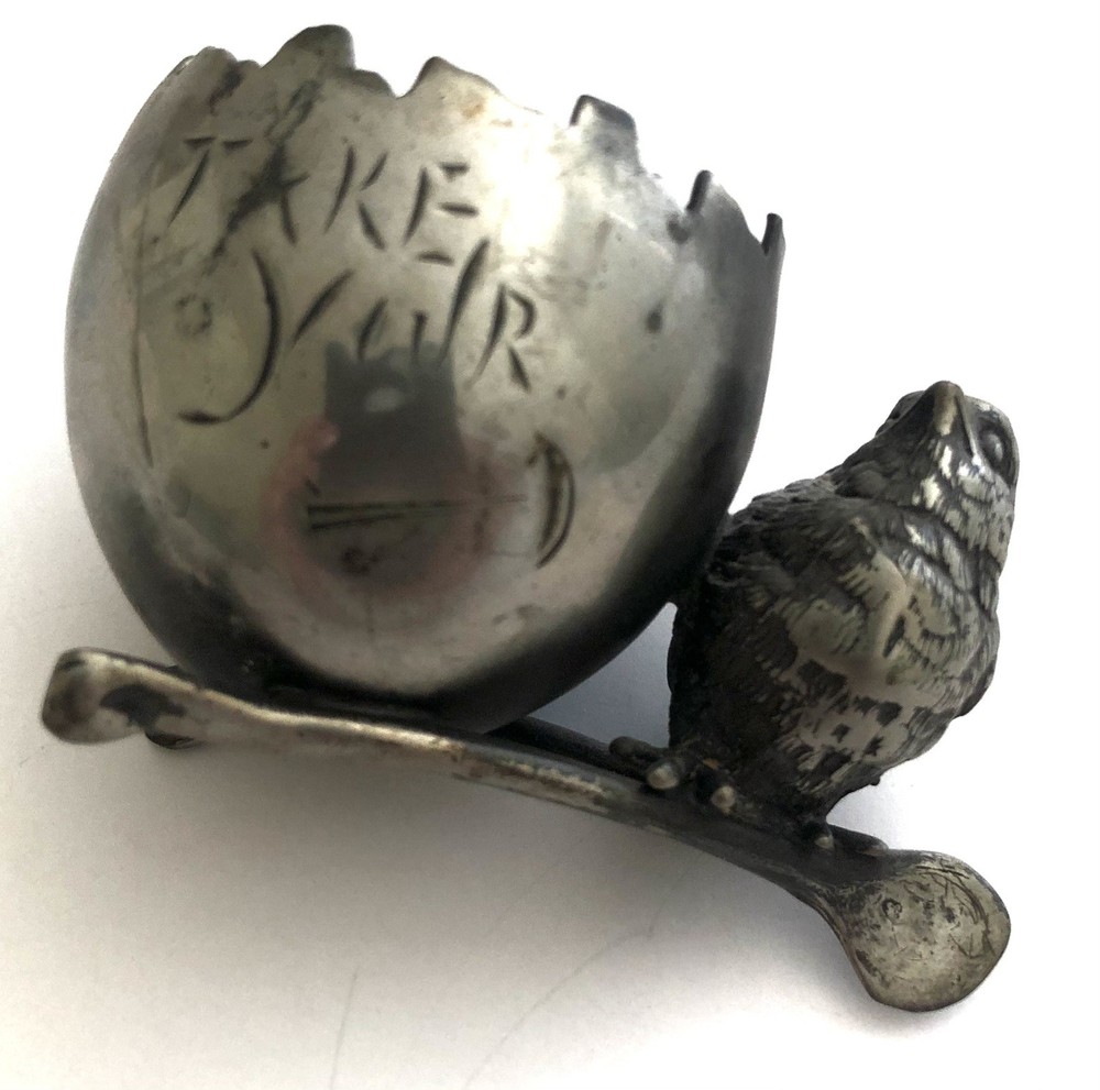 Vintage Bird Wishbone SilverPlate Tooth Pick Holder