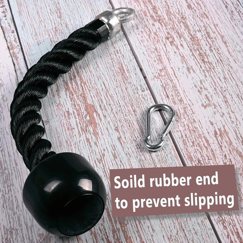 2 Pack Heavy Duty Single Grip Tricep Bicep Pull Down Rope for Cable Machines