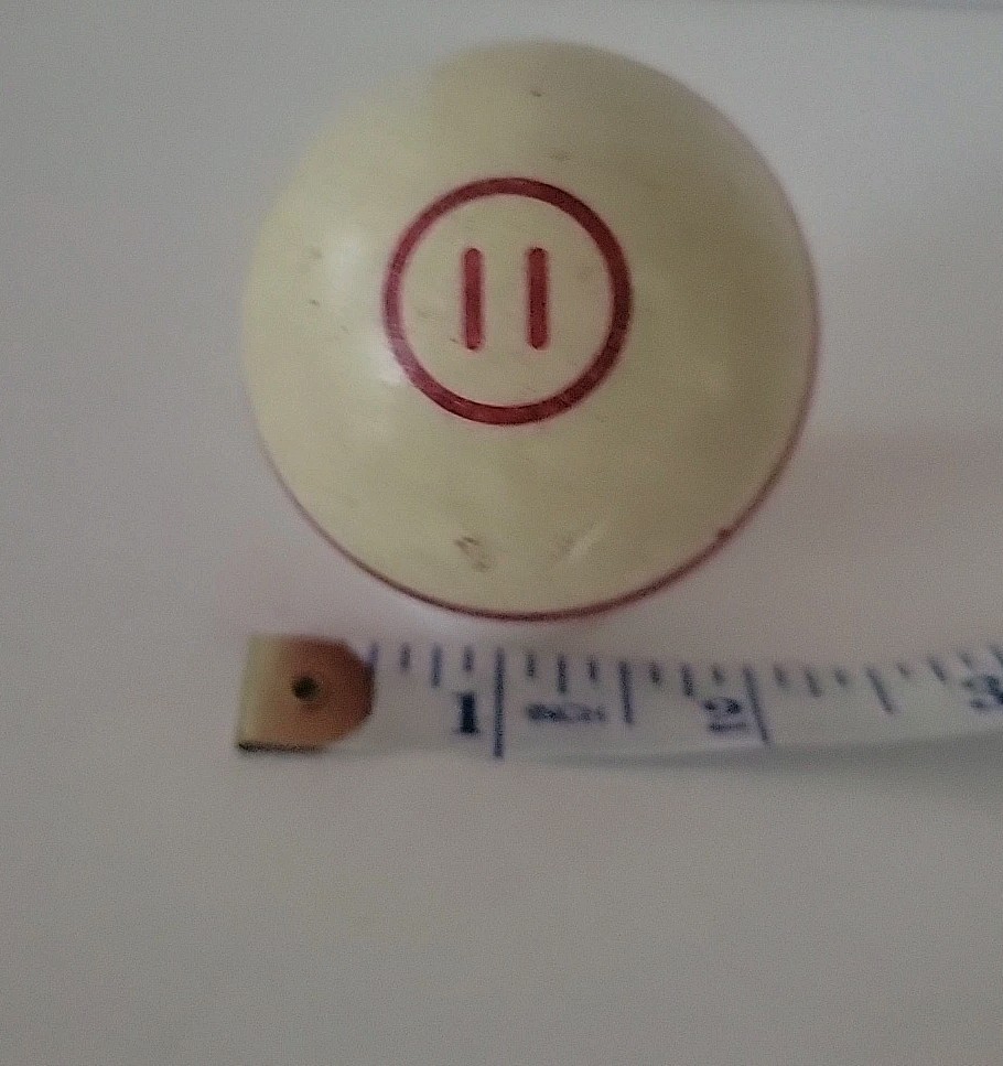 Vintage No. 11 Striped Red White Pool Ball Billiard 2" Replacement (E)