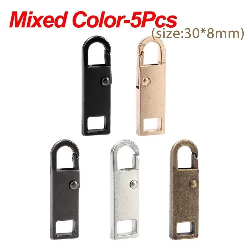 5 pcS Detachable Zipper Pulls Replacement Multi Color for Jeans Backpack Sewing
