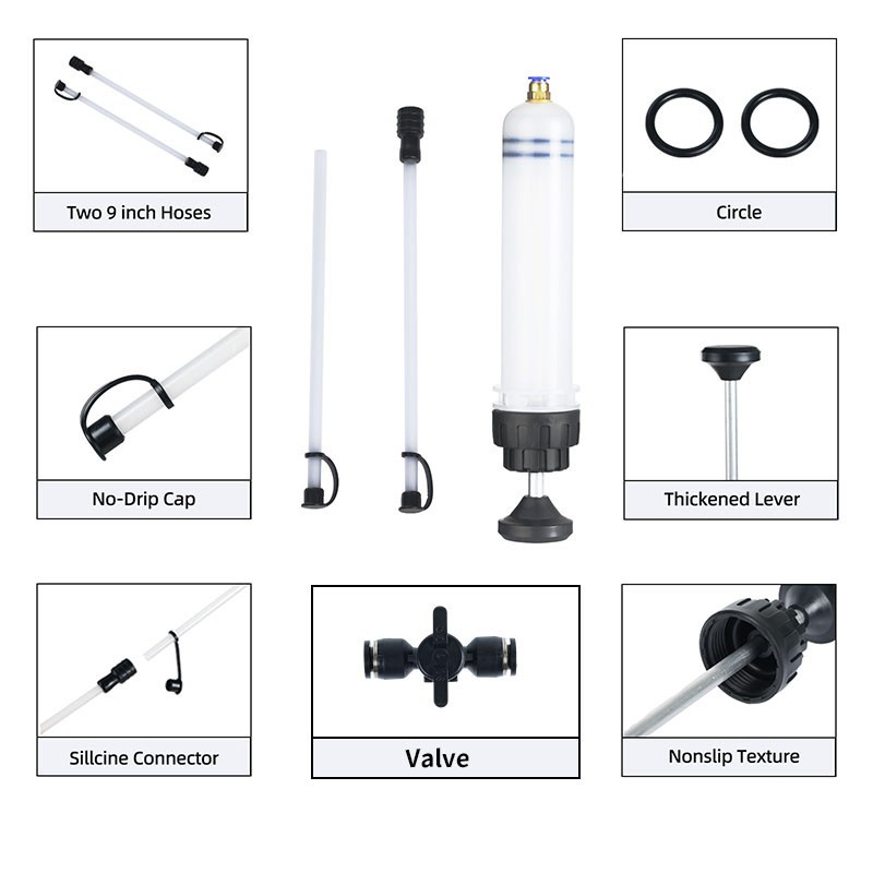 200cc Fluid Extractor Filling Syringe Transfer Liquid Pump Oil Extraction Auto