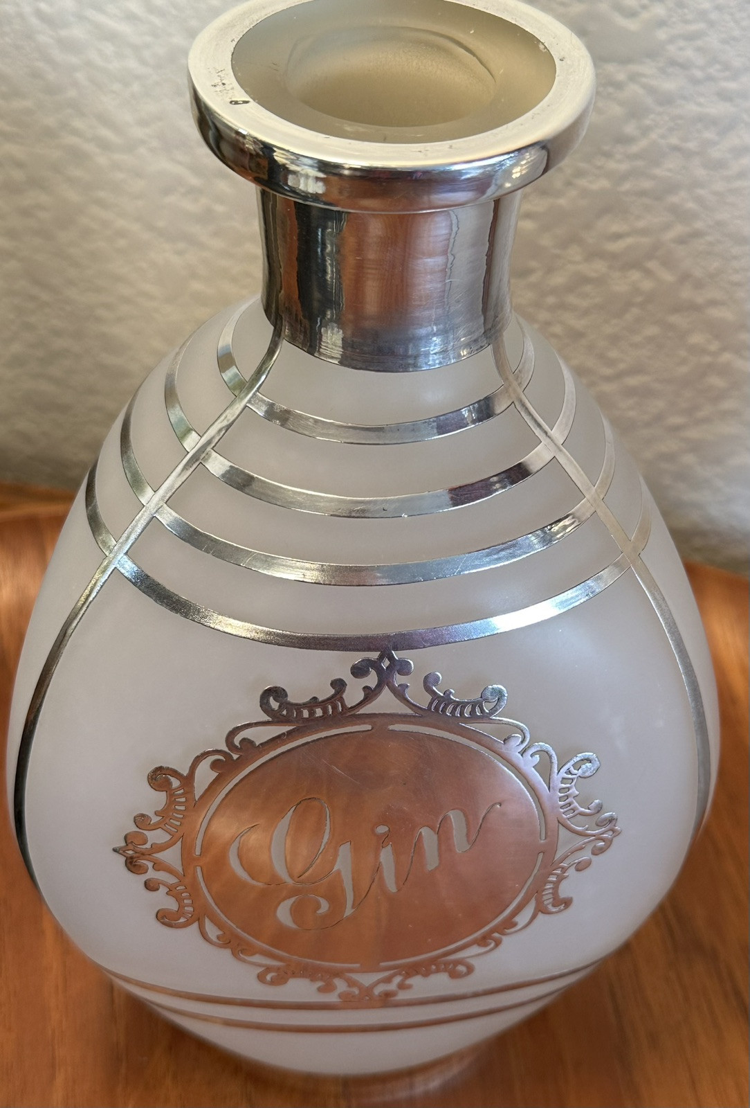 Art Deco Decanters Sterling Silver Overlay Gin Scotch Pair Pinch Bottle Barware