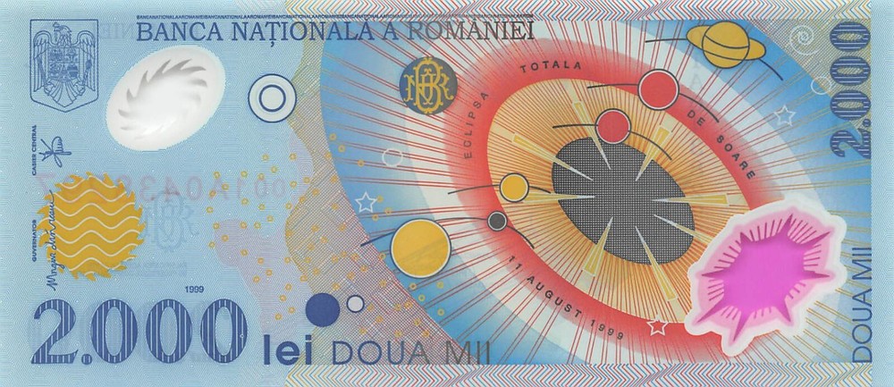Romania 2.000 2000 Series 001A Millennium Eclipse Uncirculated Banknote N #11