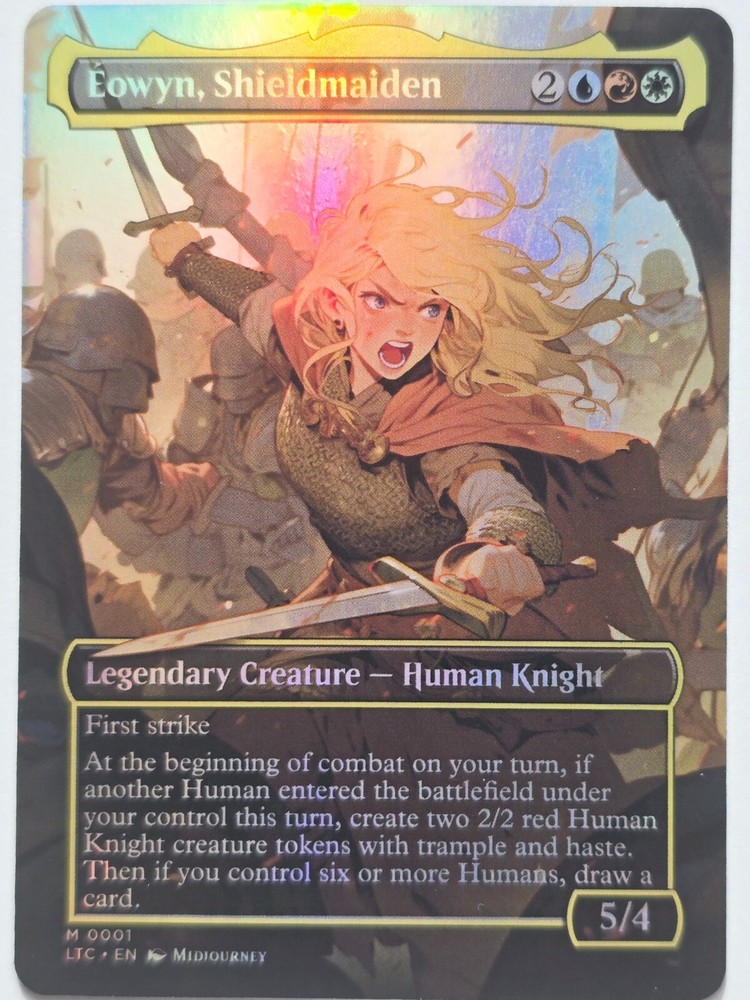 Comic Fantasy Game Card –Altered  Art Custom – Eowyn, Shieldmaiden 01 Foil