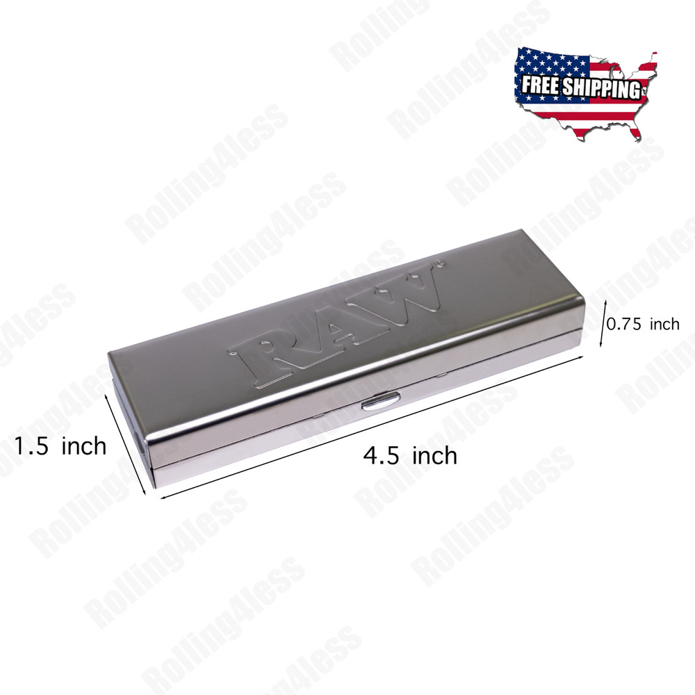 RAW Stainless Steel Mastercase For King Size Papers & Pre-rolled Tips Combo Kit