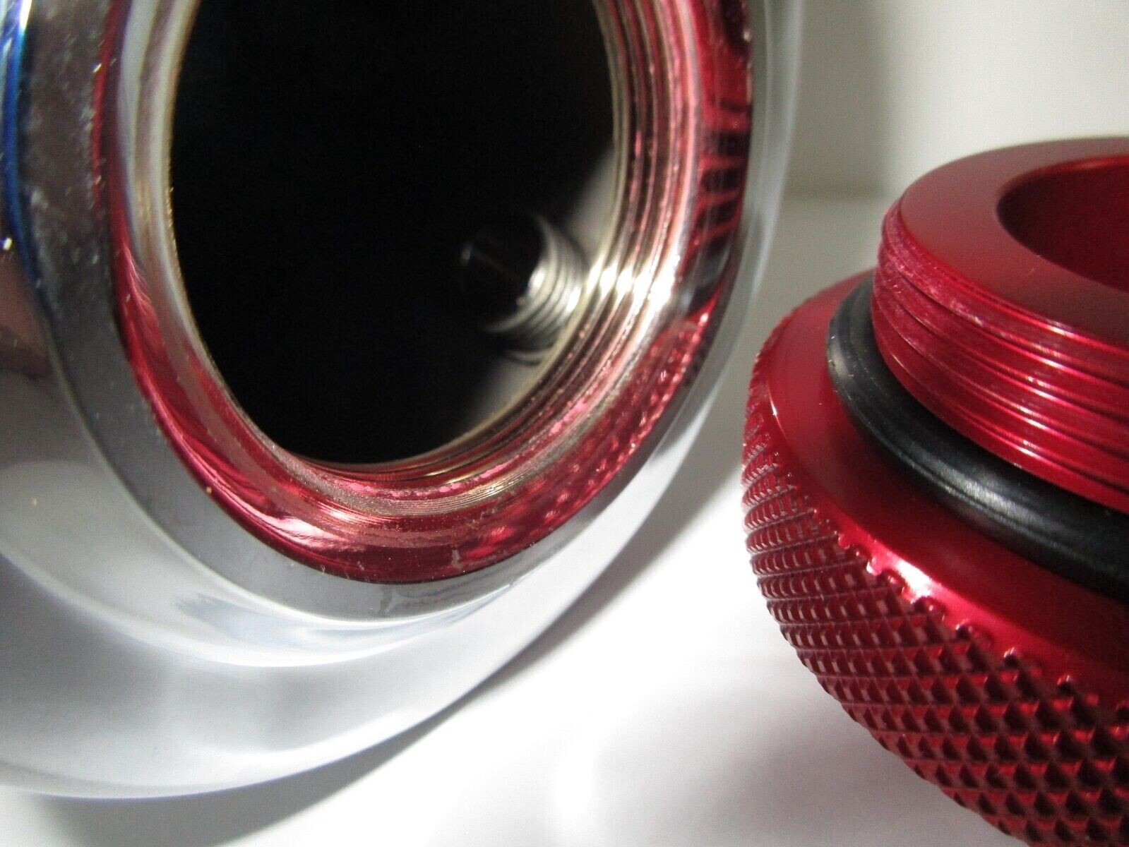 CHROMED ALUMINUM POWER STEERING OVERFLOW REMOTE RESERVOIR 12 oz. UNIVERSAL #9968