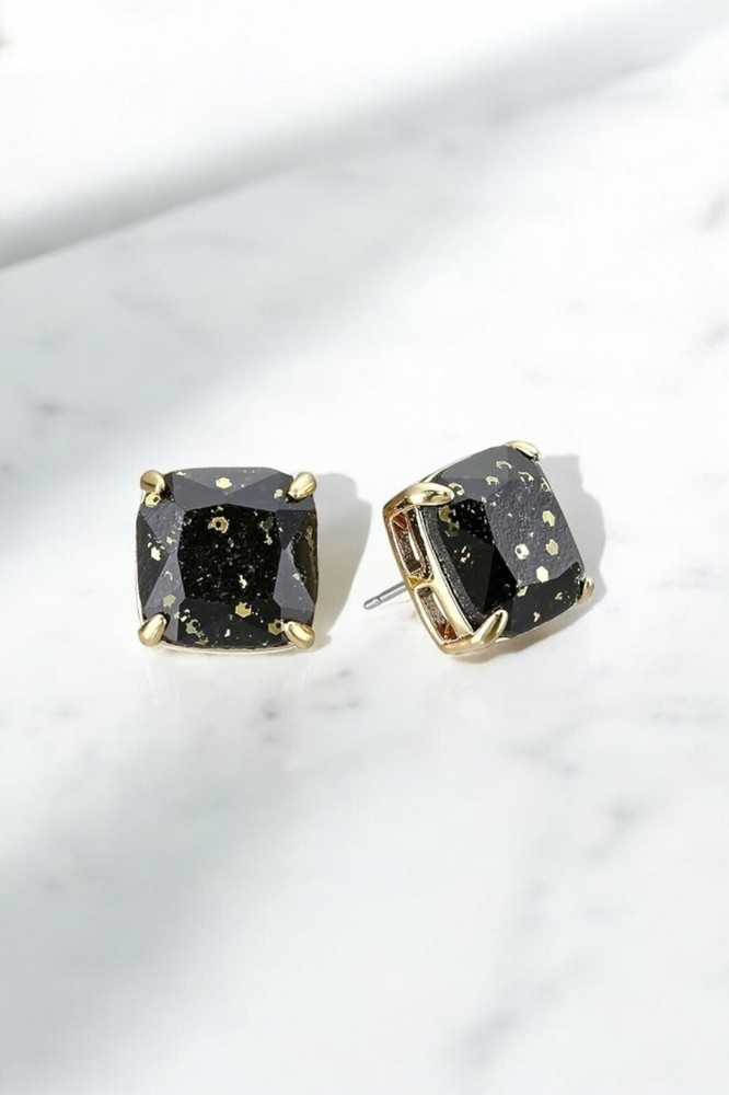 Kate Spade New York Small Square Studs Earrings Black