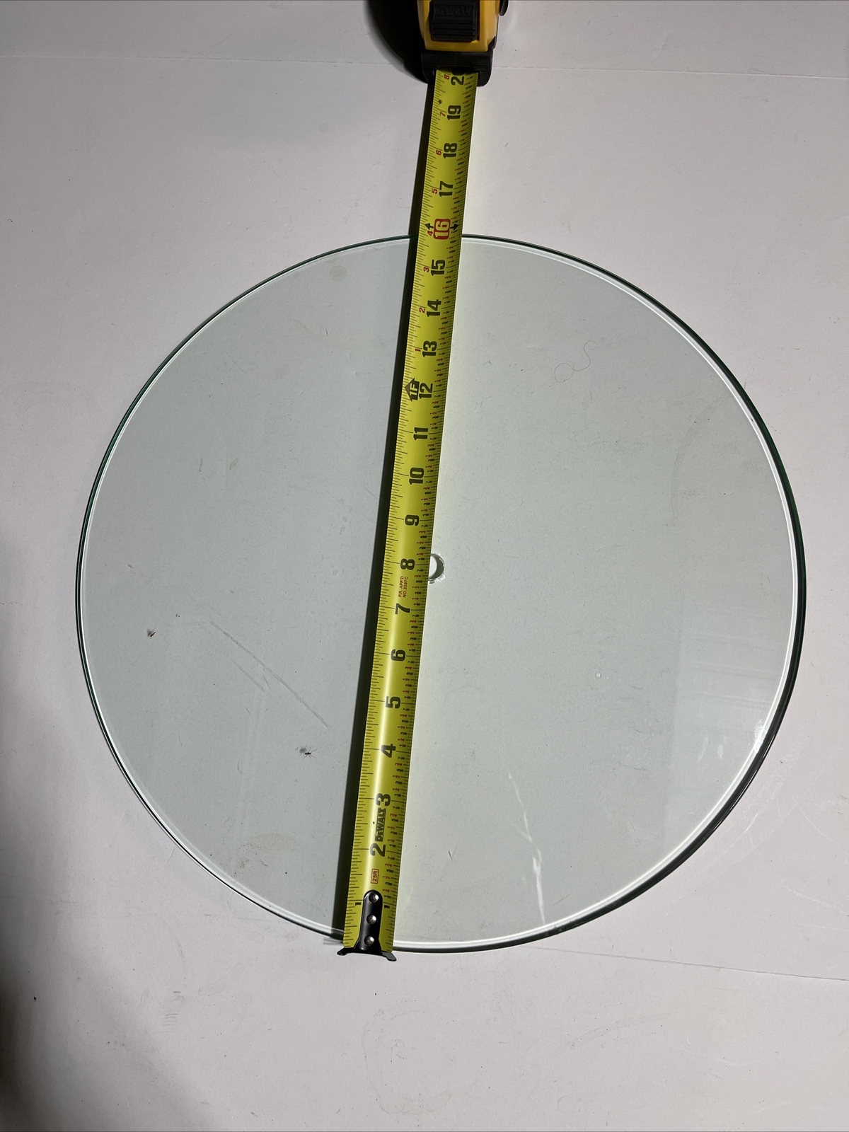 16” Clear Plate Glass Non-tempered 5/16 Thick With 9/16 Center Hole