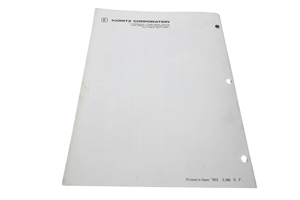 OEM Echo RU025-34 Kioritz Echo Service Handbook First Edition