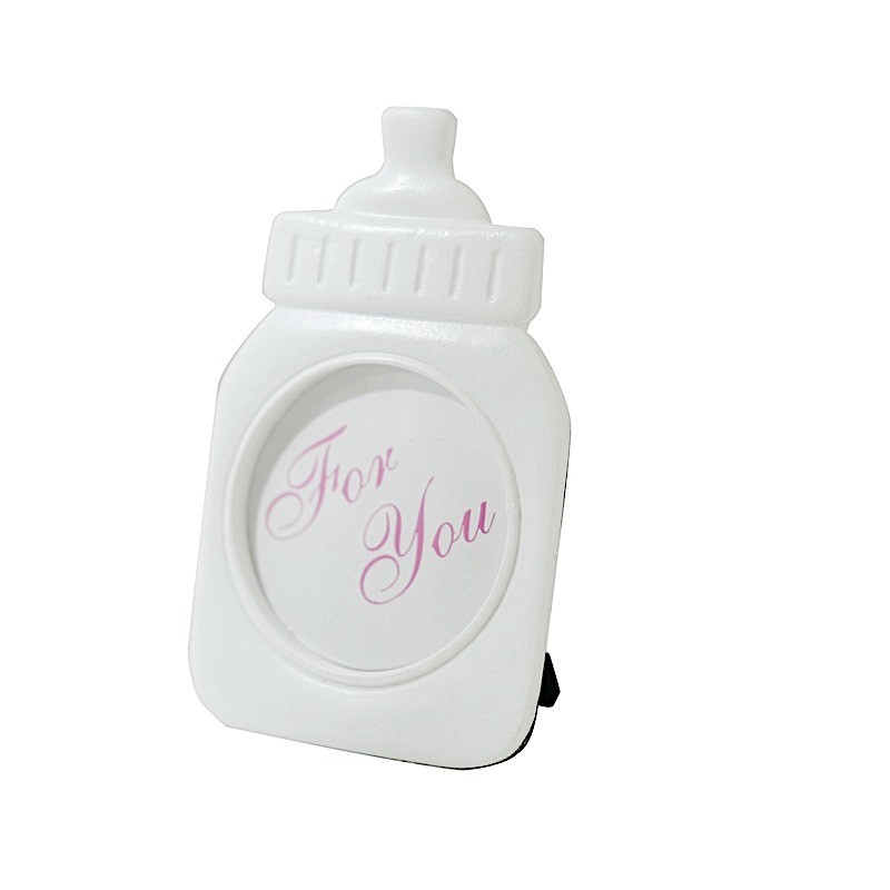 WHITE PINK 4 Mini 4" PICTURE FRAMES Feeding Bottle Baby Shower Favors Party Home