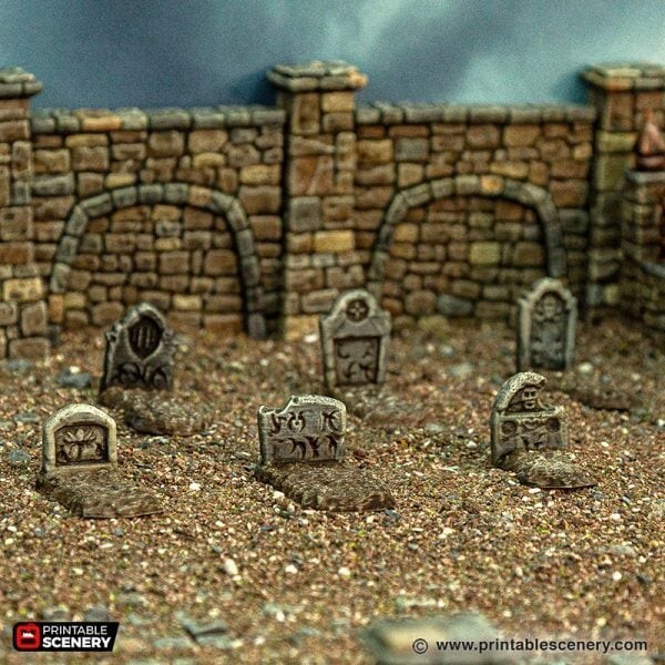 OpenLock Graveyard Corpses, Crypts 3D Printed Tabletop Terrain DND (32mm)
