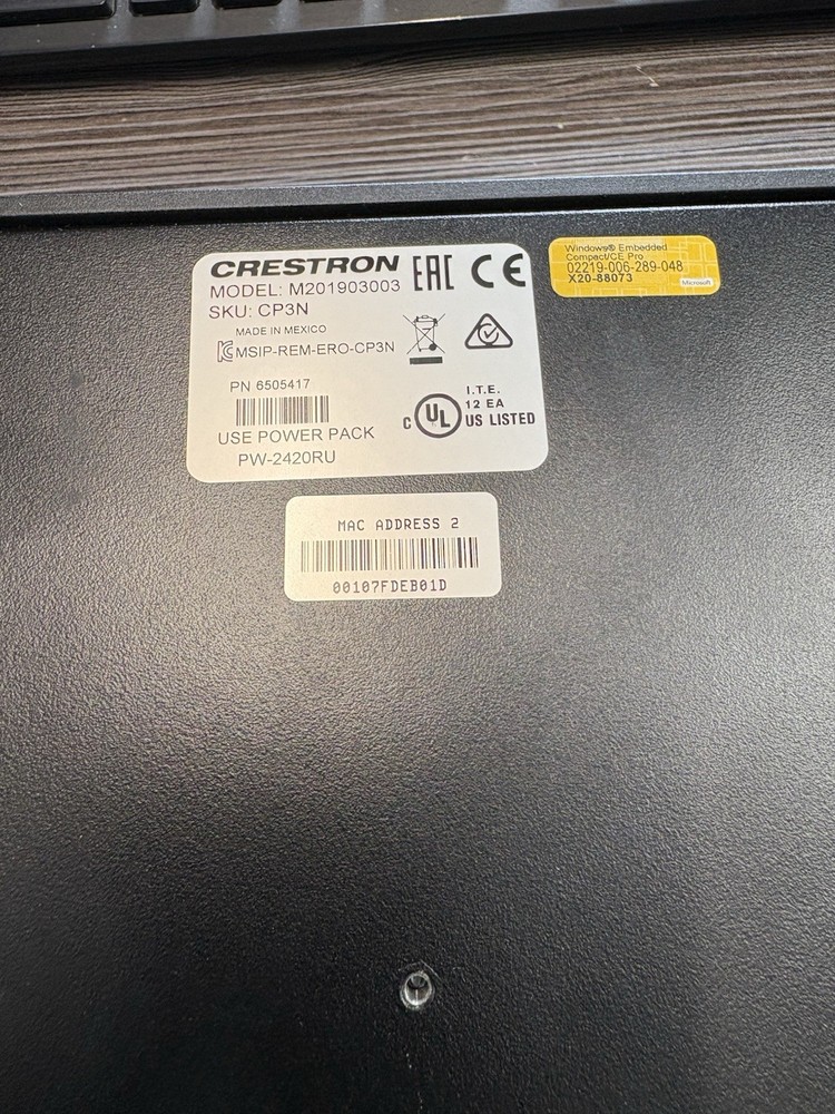 Crestron CP3 M201903003 3 Series cp3n Control System with Power adapter