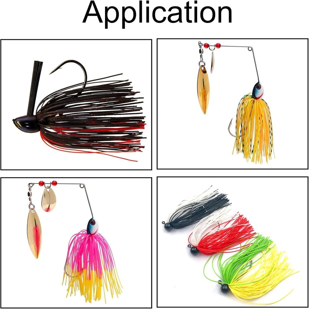 Fishing Silicone Skirts 12pcs Replacement for Spinnerbaits Buzzbaits Jigs