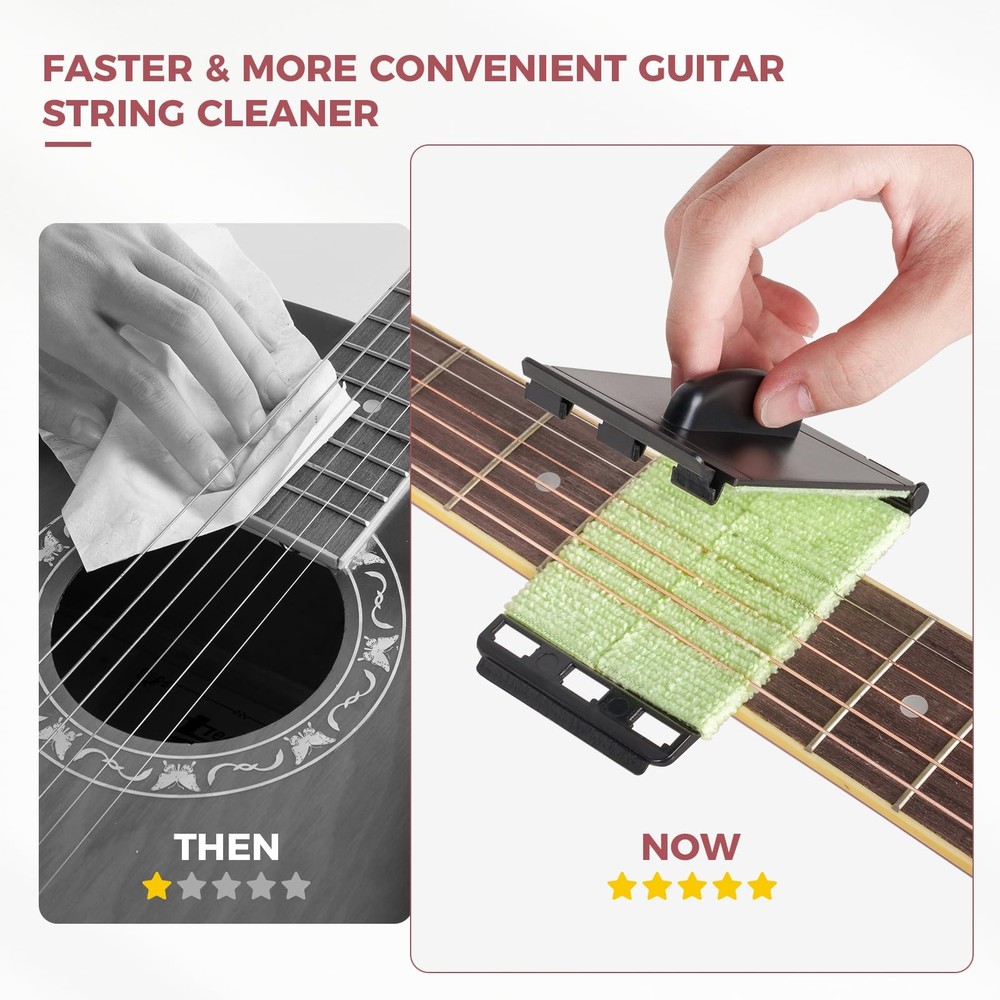Guitar Accessories Kit - Capo, Tuner, Wall Mount Hanger, Picks, String Cleane...
