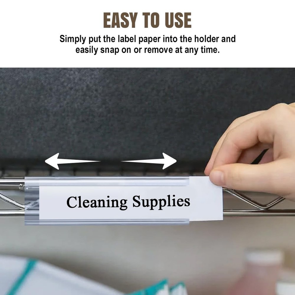 Lenink 20Pcs Wire Shelf Label Holders,Plastic Wire Rack Label Holder Compatib...