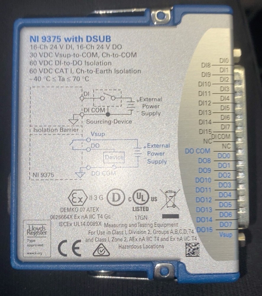 National Instruments NI 9375 cDAQ Digital Input / Output Module, 32ch DIO, D-Sub