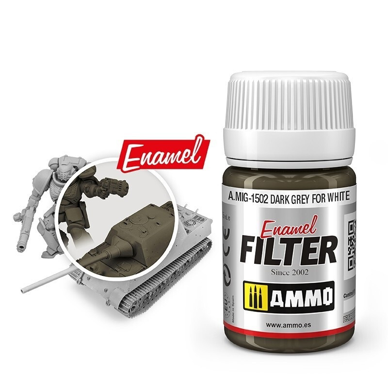 AMMO by MIG Filter Dark Grey for White