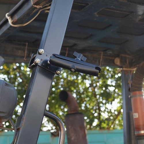 Heavy-Duty Forklift Pillar Mount, Square Pillar Mount W/ Two Adjustable Arm