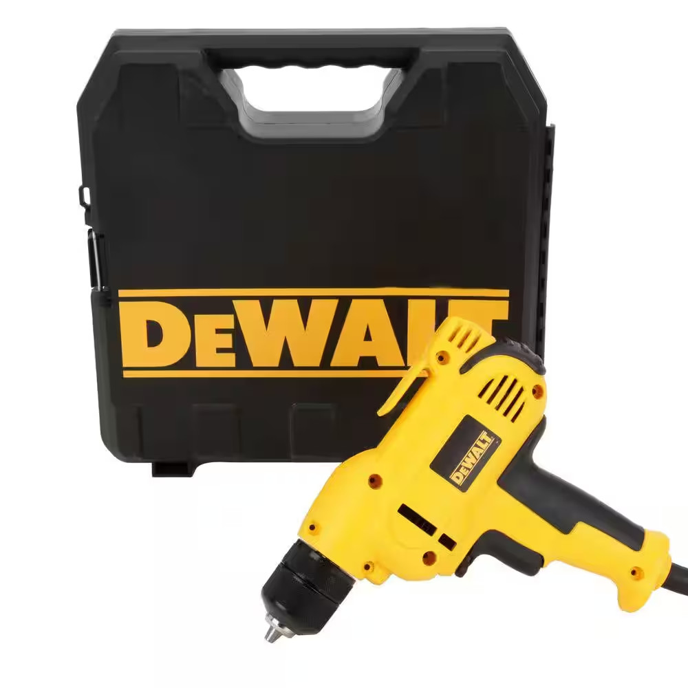8 Amp 3/8 In. Variable Speed Reversing Mid-Handle Drill Kit with Keyless Chuck