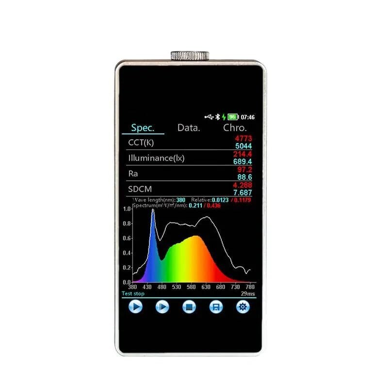 Spectrometer Spectral Illuminometer with X,Y Repeatability ±0.0005 Touch Screen