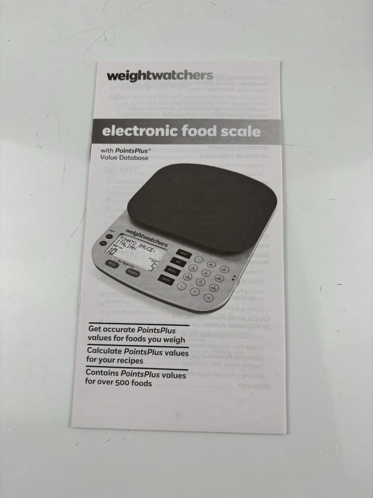 Weight Watchers Electronic Food Scale with Point Plus Values Database New