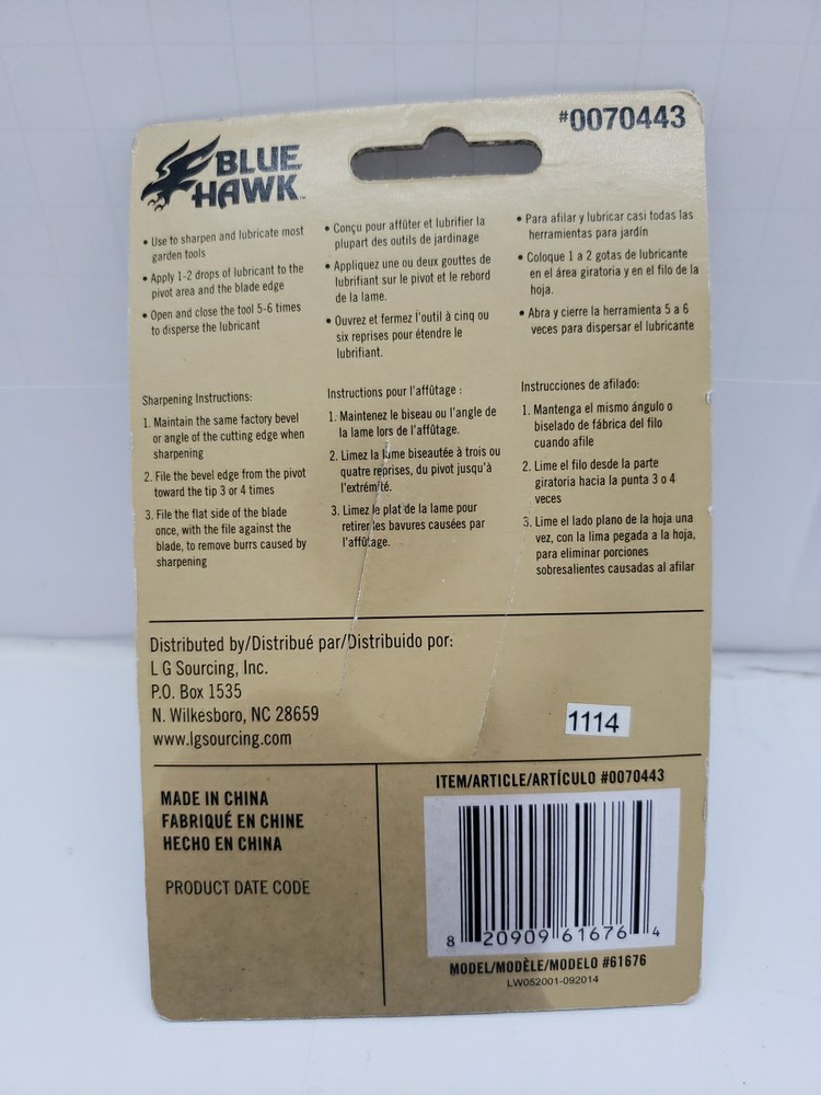 Blue Hawk Sharpening Tool And Lubricant #0070443