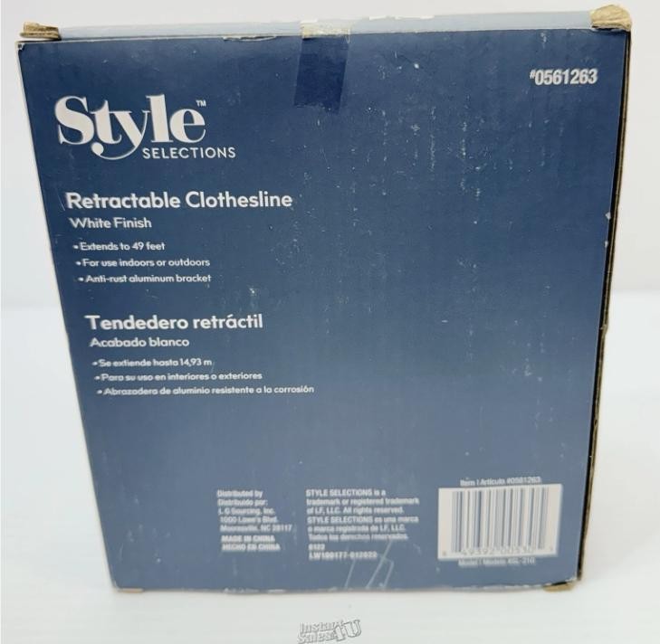 Style Selection Freestanding Retractable Laundry Organizer Clothesline Extend 49