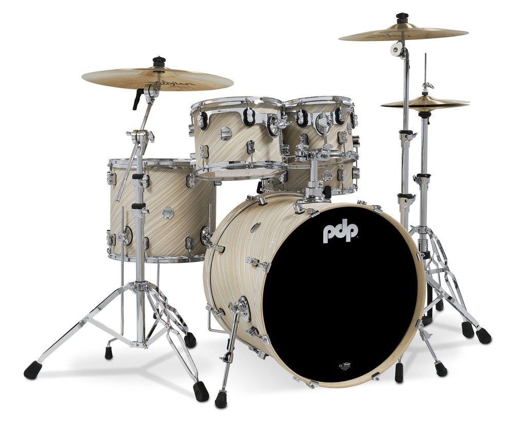 PDP Concept Maple 5-Piece Shell Pack, Twisted Ivory Finish Ply w/Chrome