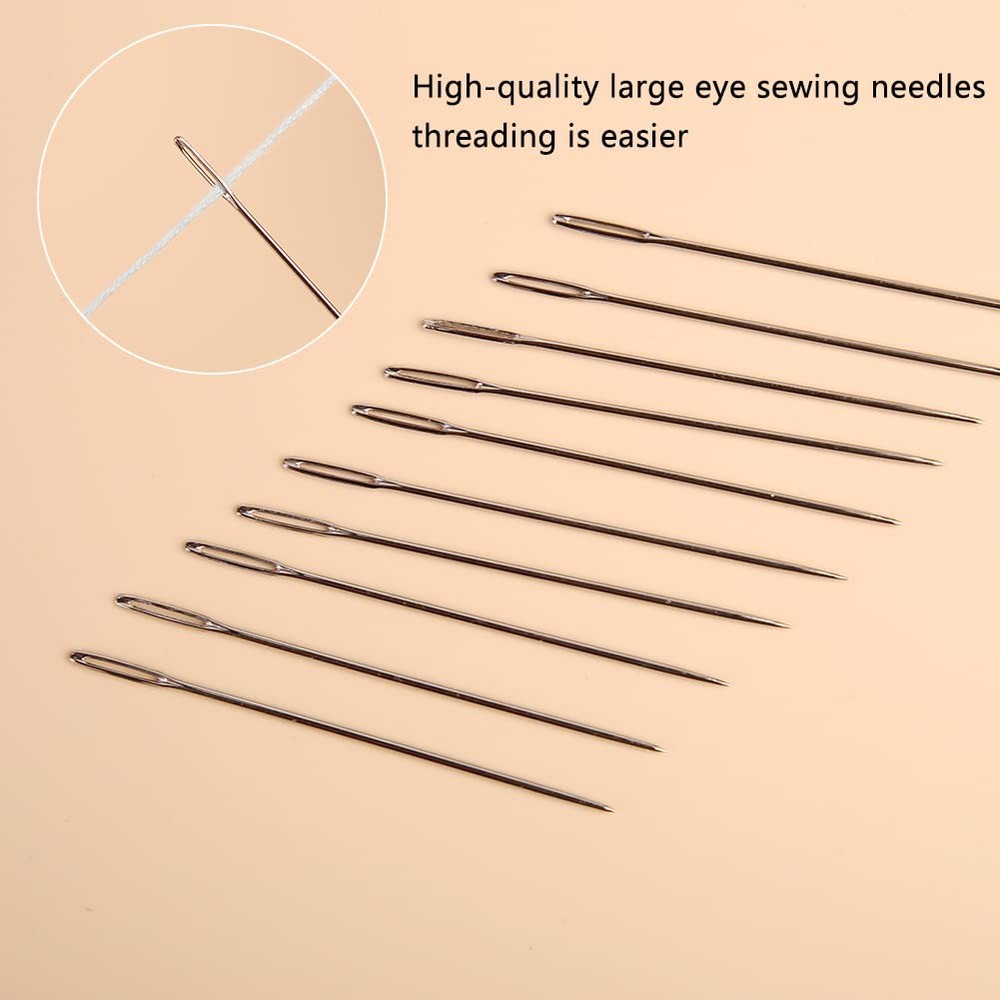 23 PCS Large Eye Sewing Needles, 2.36in Sharp 2.36in, 23pcs, Silver