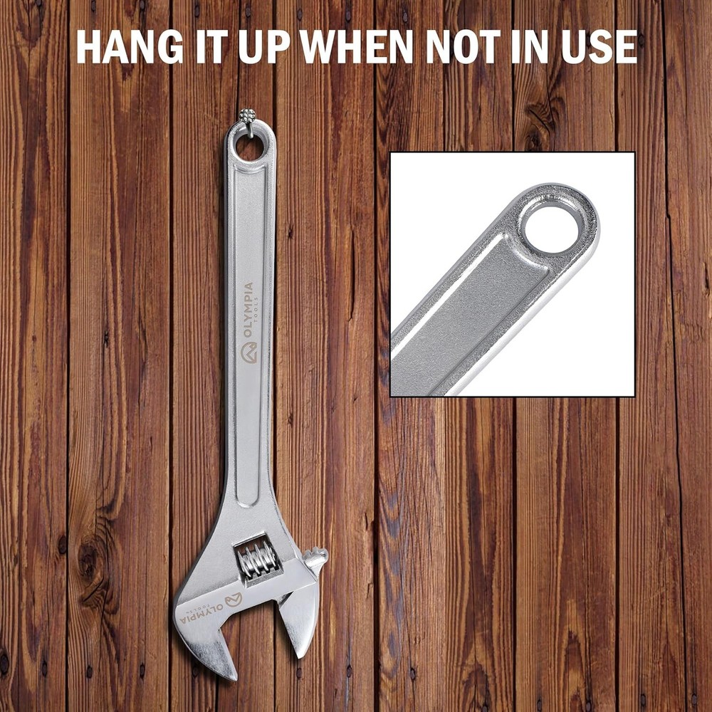 18" Adjustable Wrench, Drop Forged Steel, Rust Resistant