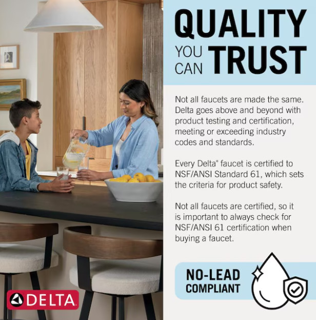 Delta Foundations Single-Handle Kitchen Faucet with Spray - B4410LF - Chrome