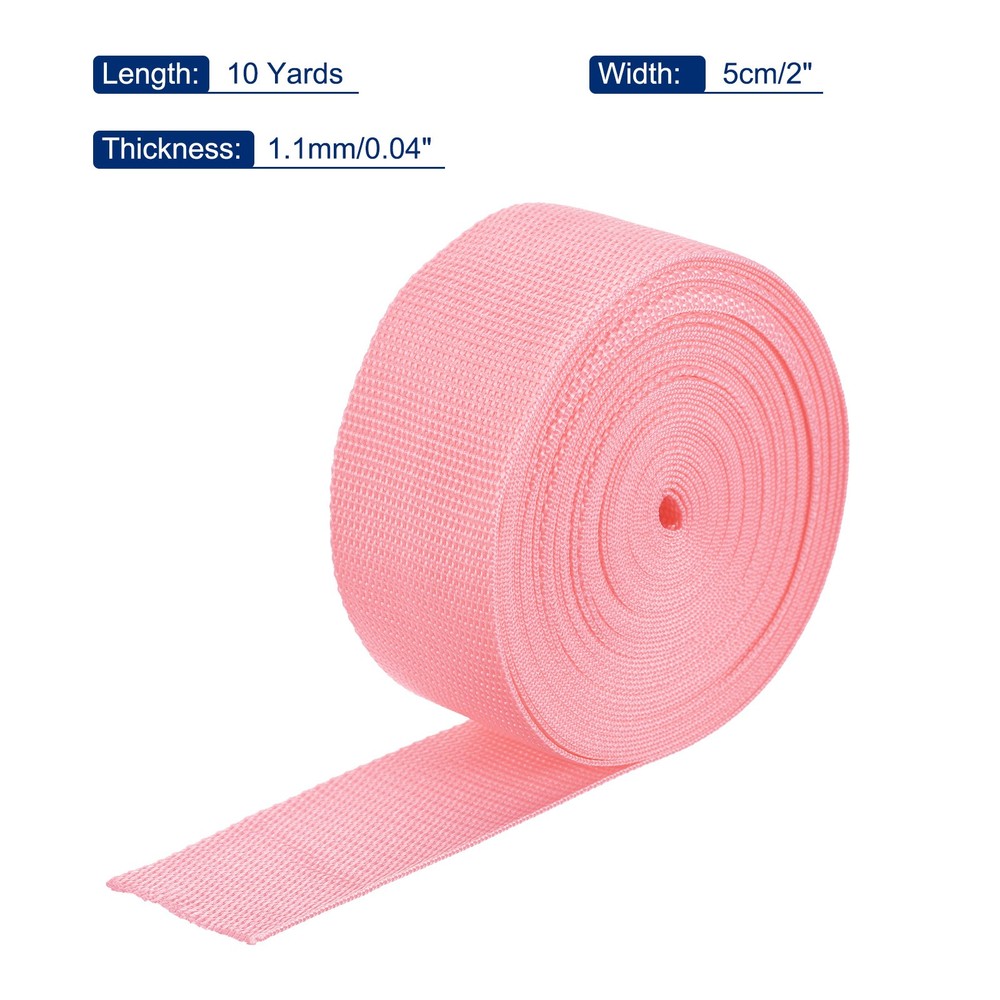 Lightweight Polypropylene Webbing Strap 5cm 10 Yard Pink