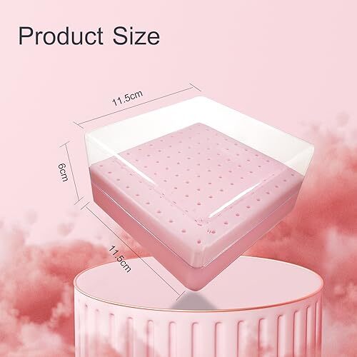 Portable Nail Drill Bits Holder Dustproof Storage Container Box with 100 Holes